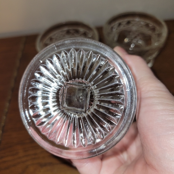 Vintage Hazel Atlas Glass Big Top Peanut Butter pattern clear glass foot - Picture 4 of 7